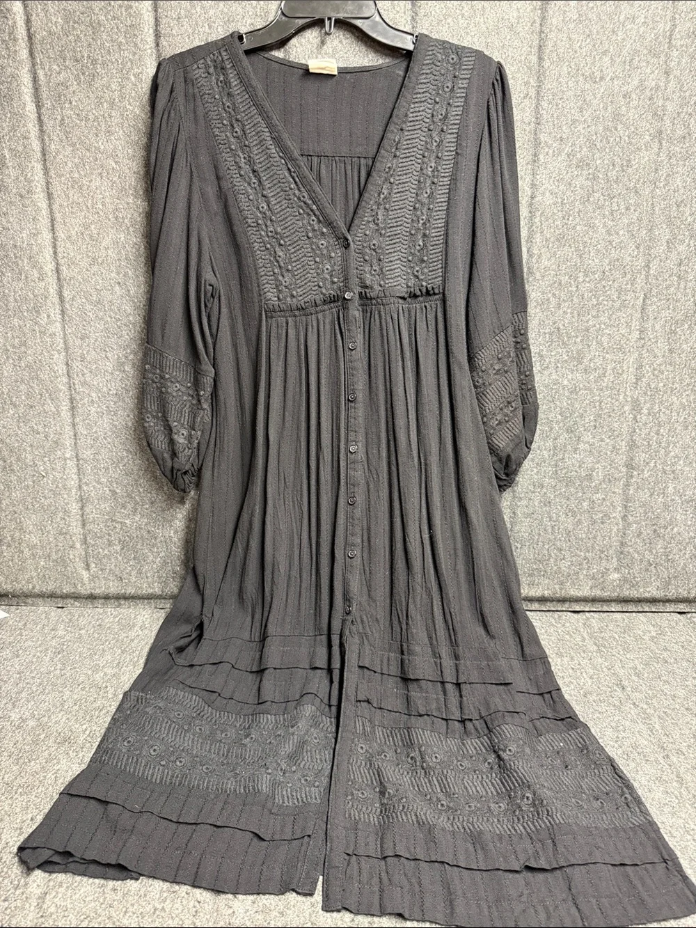 By Together black Midi Dress with Button Front - Picture 1 of 6